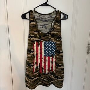 Camo American Flag Tank Top